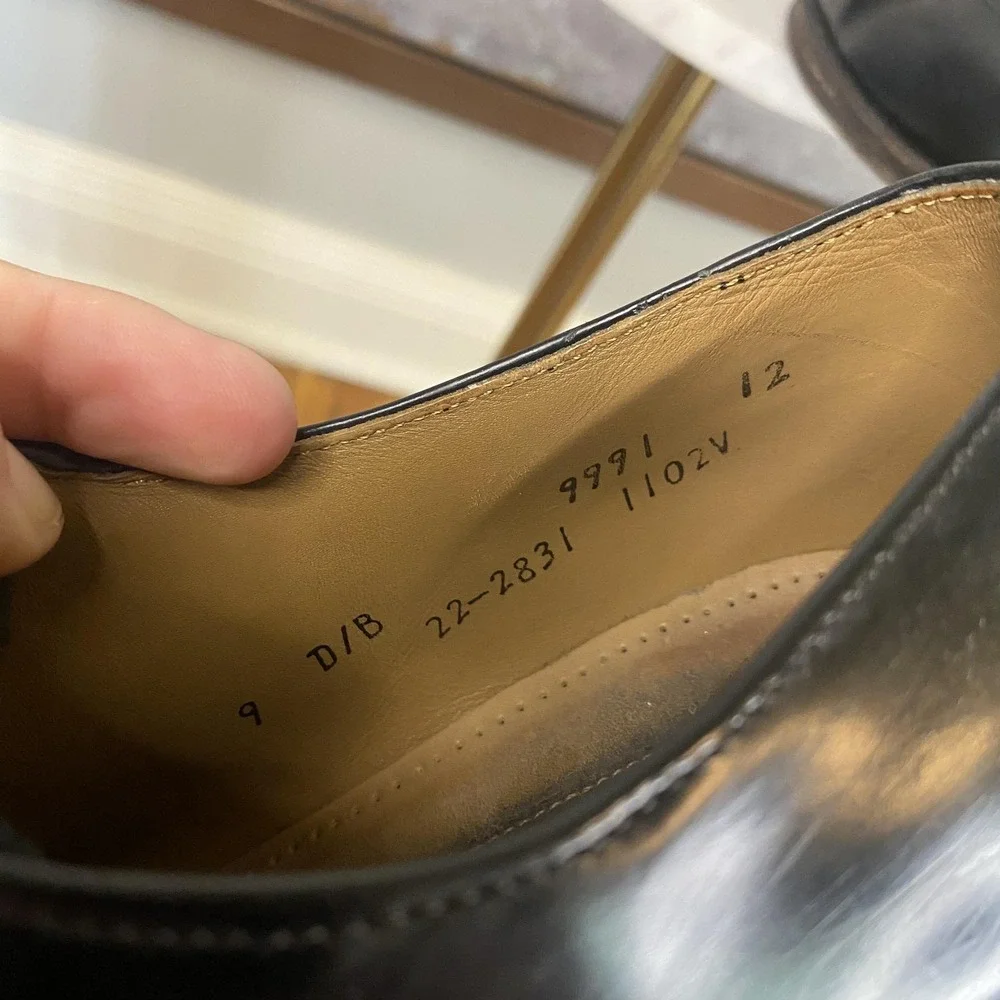 Johnston & Murphy Shoes Mens Size 9 D Black Leather Derby Square Toe 22-2831
